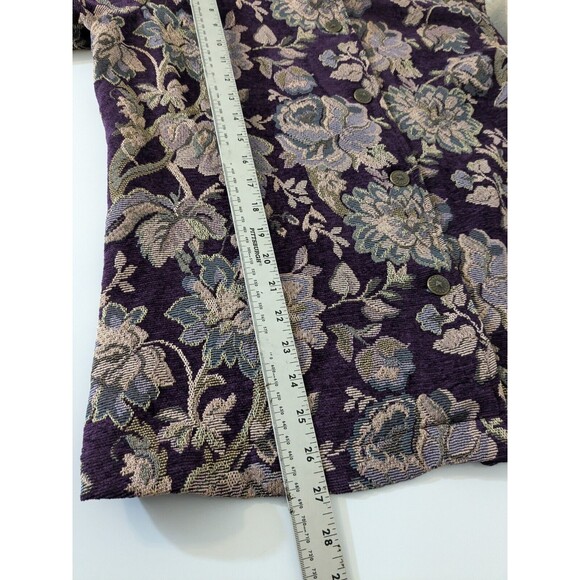 Susan Graver Purple Tapestry Embellished Detailed Stylish Jacket Blazer XL - Picture 6 of 8